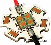 4 LED Oslon Star Red-Orange 180lm wired