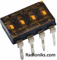 DIP switch,PCB,SPST,10 positions,slide