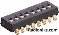 DIP switch,SMT,SPST,8 pos,flush slide