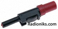 Red retractable shroud plug,4mm