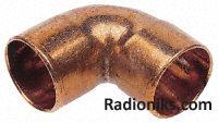 90deg copper end feed elbow,12 x 12mm (1 Pack of 5)