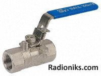 S/steel 1 pc ball valve,1in BSPP F-F