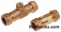 Brass double check valve,15mm comp