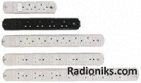 4 way 13A switched and fused unit,black