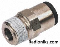 Male taper straight adaptor,R3/8x12mm (1 Pack of 2)