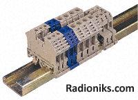 2.5mm blue DIN rail mount terminal,26A (1 Pack of 10)