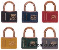 Black keyed alike brass lock off padlock