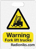 PVC label  Warning...lift trucks