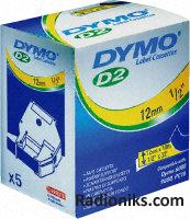 Dymo wht background tape,6mm 10m length