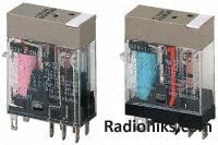 DPCO plug-in power relay,5A 12Vdc coil