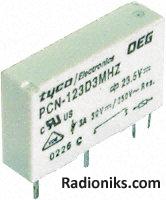 SPST-NO Slim PCB relay,3A 5Vdc coil