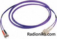 ST-ST OM3 duplex Purple 1m patchcord