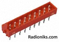 8 way micro-match PCB plug,1.27mm pitch