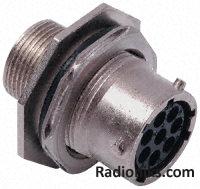 UTO jam nut receptacle,skt contact,8w