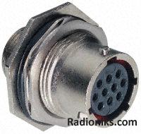 UTOW jam nut receptacle,skt contact,6w