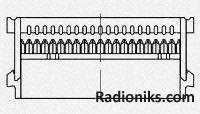 Ribbon cable conn.rcpt.14way,2.54mm.blue