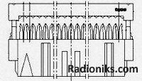 Ribbon cable conn.rcpt.14way,2.54mm,grey