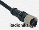 M12 cable, female to wire, 3 way, SR 5m