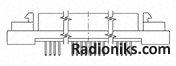 Conector,rcp D,vertical,PCB,w Rail,26W