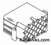 Receptacle Housing 2.36mm, 3 row,15way