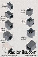 6/6 way MMJ std r/a PCB data socket