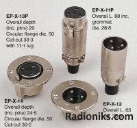 4 way 'EP' loudspeaker flange socket,20A