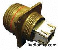 Squ flange rcp IP68,RJ45 fem,olive drab