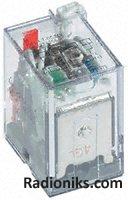 Plug-in relay,DPDT,7A 240Vac+LED&Test Bt