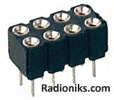8w socket conn 2.54mm D/R solder