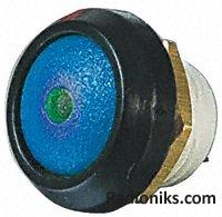 Pushbutton switch,solder tab,green LED