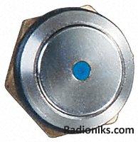 Pushbutton sw,PC trml,SPST-NO,blue LED