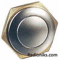Pushbutton switch, solder tabs, chrome