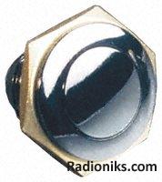 Pushbutton switch, solder tabs, black