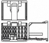 Housing, 3 row, 24 way, Tab, Multilock