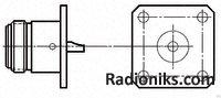 N type flange mount Jack solder 50ohm