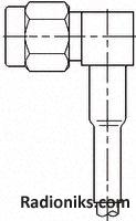 SMA cable plug right angle solder