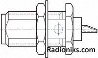 SMA bulkhead jack solder straight panel